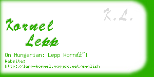 kornel lepp business card